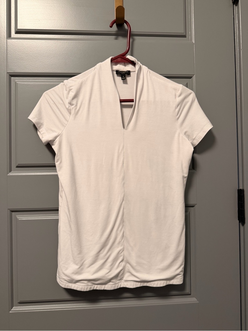 Talbots White Short-Sleeve V-Neck Tee P XXS